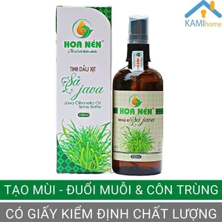Tinh dầu Sả lá chai lớn 100ml đuổi muỗi thơm phòng khử mùi nhãn Hoa Nén thiên nhiên hàng Việt Nam
