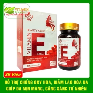 Viên uống đẹp da chống oxy hóa giảm lão hóa da BEAUTY GOLD VITAMIN E giúp da trắng sáng mịn màng