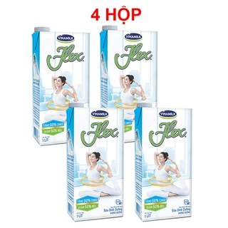 Combo 4 hộp Sữa tiệt trùng Vinamilk Flex không đường 1L