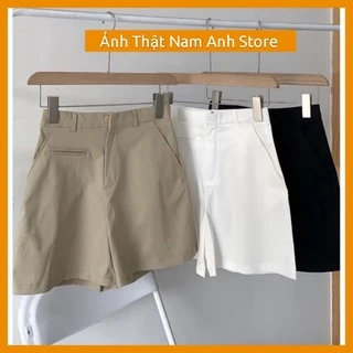 Quần Short Nữ KaKi Ulzzang Cạp Cao Lên Dáng Xinh