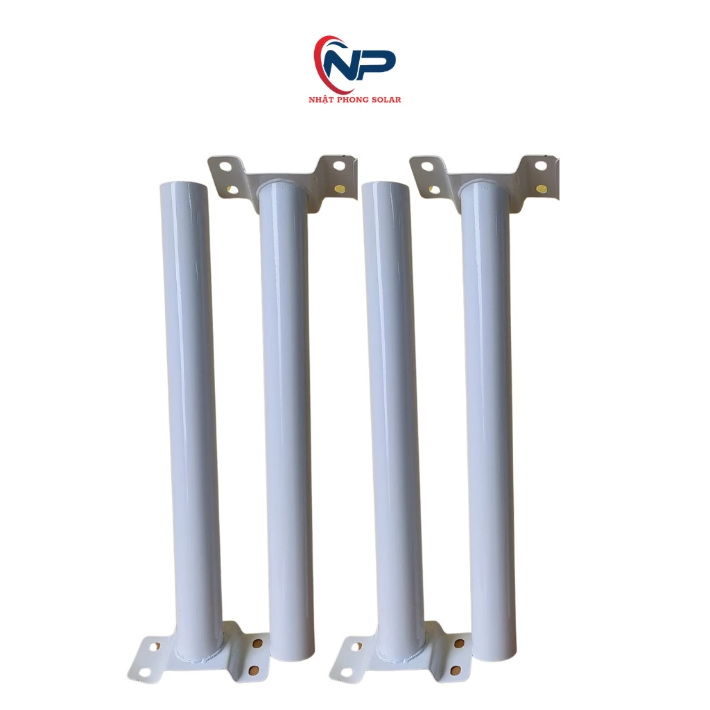 Cần đèn đường năng lượng mặt trời, tay vin gắn đèn sơn tĩnh điện màu trắng dài 48cm, f48 SHOPNHATPHONG