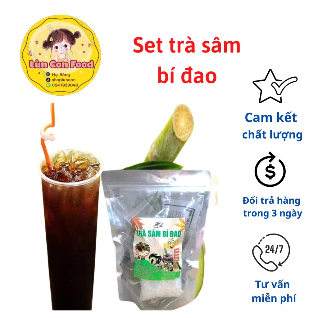 [SẴN HCM] SET NẤU TRÀ BÍ ĐAO ❤FREESHIP❤ SET NẤU TRÀ BÍ ĐAO 8 VỊ GÓI 500GR - Lùn Con Food