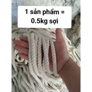 Dây thừng cotton macrame 3 xoắn