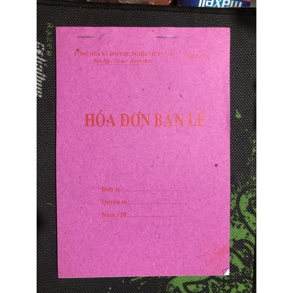 SET 10 Quyển Hóa Đơn Bán Lẻ 1 Liên (~50 Tờ/1 Quyển) Đẹp