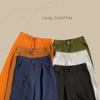 Quần culottes ống rộng, dáng dài, ảnh thật