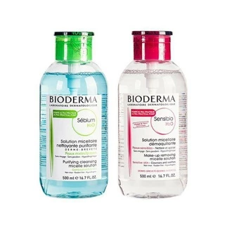 Nước tẩy trang bioderma 500ml nắp nhấn dành cho da khô và da dầu