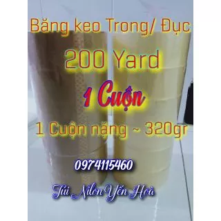 Băng keo trong/ đục 200yard 1 cuộn nặng 320gr