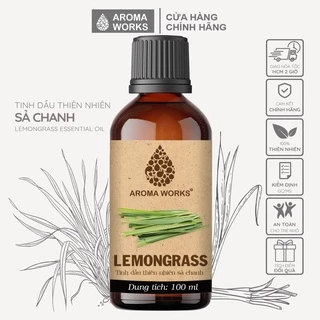 Tinh dầu Sả Chanh Aroma Works xông phòng, dễ ngủ, khử mùi, đuổi muỗi, thanh lọc không khí - Lemongrass