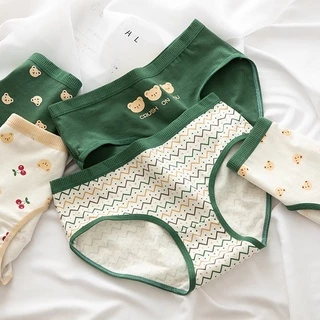 Quần Lót Nữ ❤️ Quần Cotton Nữ Họa Tiết Gấu Xanh Đậm Đáng Yêu Ngộ Nghĩnh MS 288