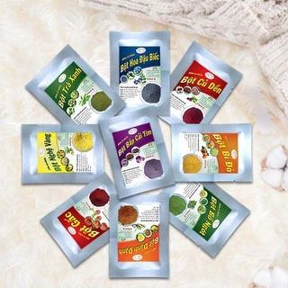 Combo 9 Gói Bột Tạo Màu Tự Nhiên - Bột Rau Củ Quả 20g Nấu xôi, làm bánh, thạch Bột Lá Nếp/Gấc/Cẩm/Dành/Hoa/Dền/Bí/Nghệ