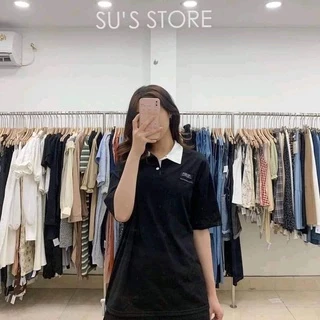 Áo thun POLO nữ tay lỡ có cổ phông form rộng freesize unisex mặc đi học, cặp, nhóm, lớp in hình DỄ THƯƠNG M700