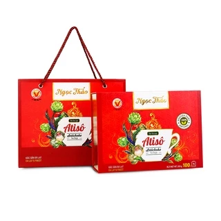 [QUÀ TẾT] Hộp trà Atiso cao cấp Ngọc Thảo Đà Lạt 100 túi lọc hộp quà tết ngăn ngừa mụn đẹp da mặt giải độc gan