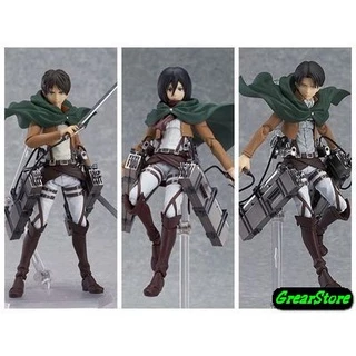 ( HÀNG SẴN ) Mô Hình Figma 207 Eren Yeager, Levi 213, Mikasa 203 Figma Attack On Titan Cao 15cm