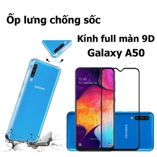 Bộ ốp lưng chống sốc Galaxy A50 và kính cường lực full màn hình Galaxy A50