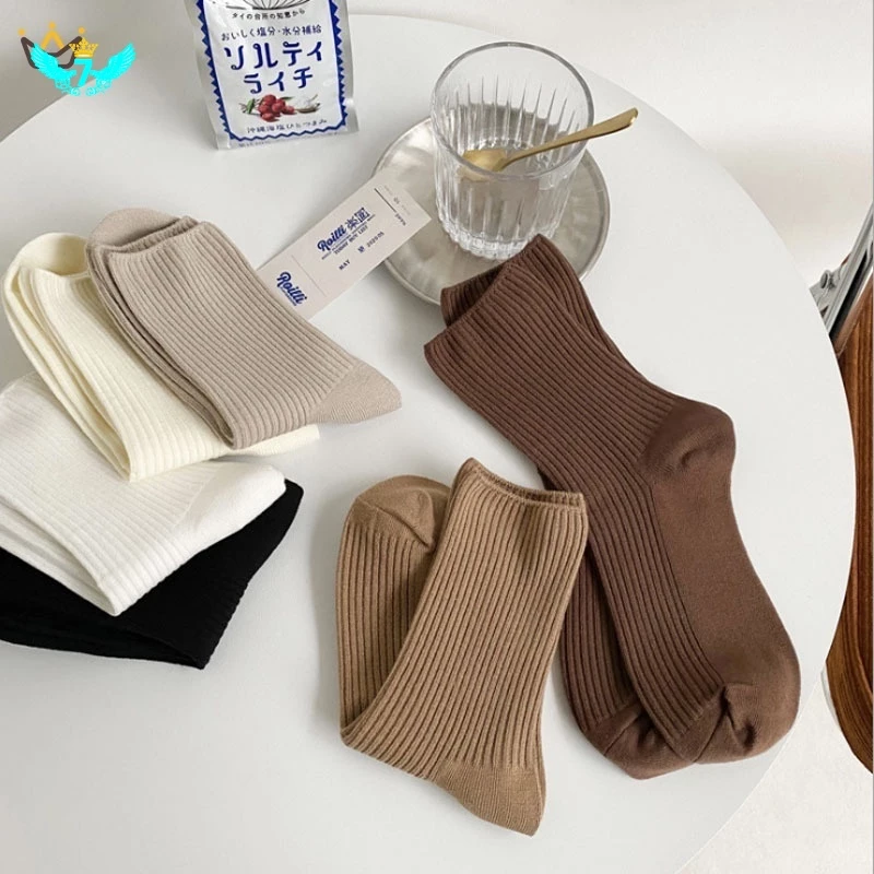 Vớ cotton Cổ Cao Co Giãn Phong Cách Ulzzang Hàn Quốc Thời Trang Cho Nam Và Nữ