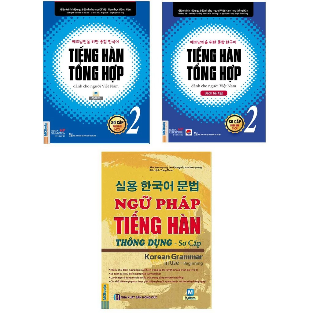 Sách - Combo Giáo Trình Tiếng Hàn Tổng Hợp Sơ Cấp 2 Bản Mới (  Bản Đen Trắng ) Và Ngữ Pháp Tiếng Hàn