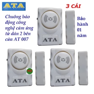 Bộ 3 chuông cửa từ báo động chống trộm ATA AT-007 - dán 2 bên cửa khi cửa mở chuông sẽ hú