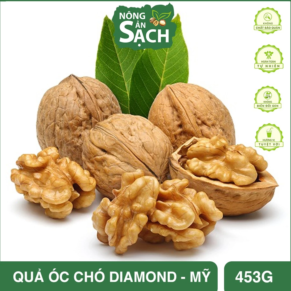 Quả óc chó nhân vàng NÔNG SẢN SẠCH nhập khẩu Mỹ, hạt óc chó vàng QUẢ VÀNG 500g