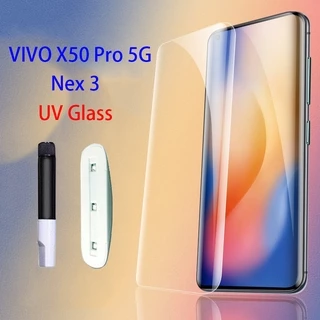 Kính cường lực cong hoàn toàn bằng keo uv light cho VIVO V30 V29 Pro V30e Y78+ V27 V25 Pro X90 Pro+ X80 X70 Pro