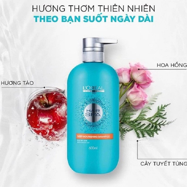 Dầu gội suôn mượt cho tóc khô L'oreal Hair Spa Deep Nourishing  600ml - SHOP DIỆU HUYỀN.