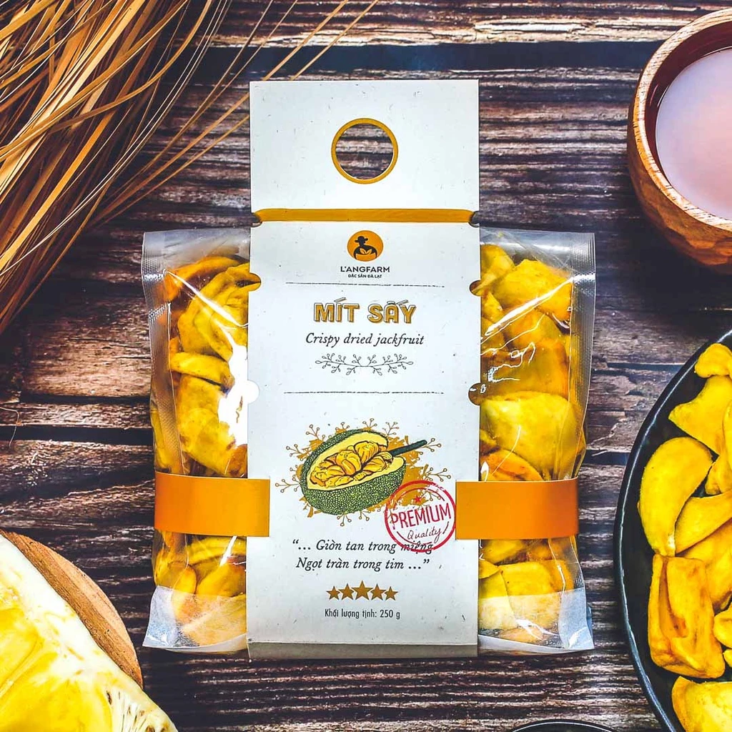 Mít sấy giòn đặc sản Langfarm - Ăn vặt nông sản, giòn tan trong miệng, hàng loại A