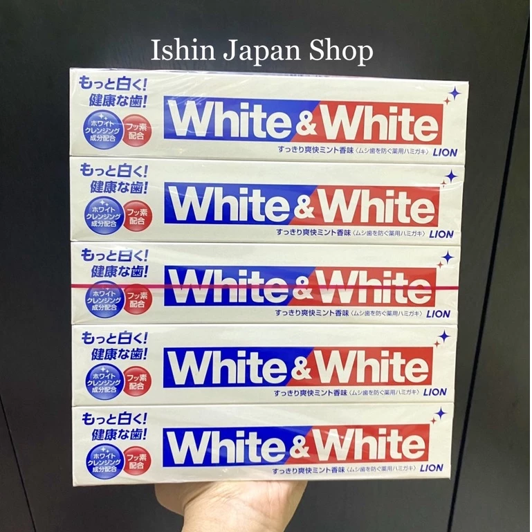 Kem Đánh Răng Trắng Răng White And White Lion 150g Nhật Bản