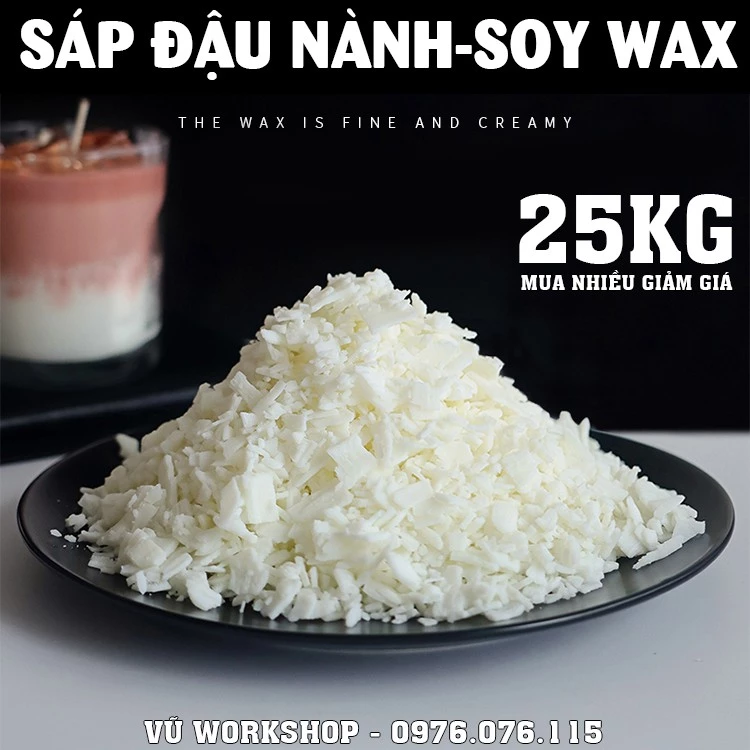 Sáp Đậu Nành bao 25kg - Nguyên Liệu Làm Nến Thơm Handmade