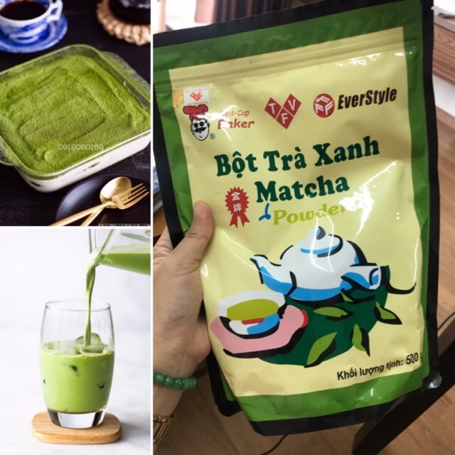 Bột matcha Đài Loan hương nhài Mũ đỏ / bột trà xanh nguyên chất 20gr