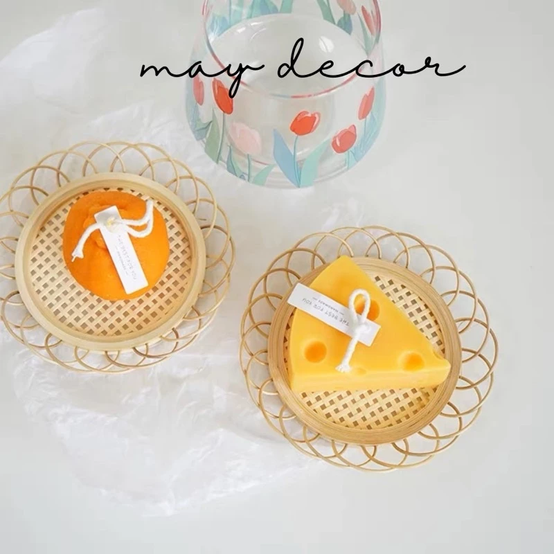 Nến thơm handmade hình quả cam vàng, phô mai