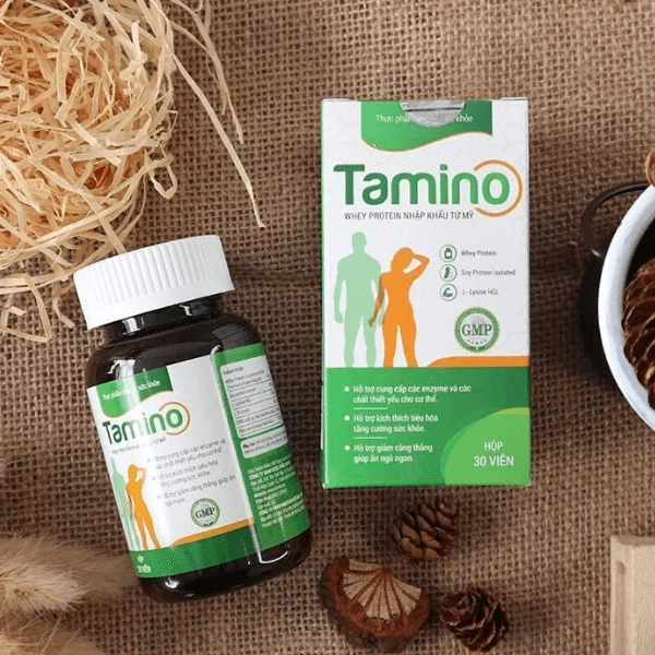 Tăng cân TAMINO nhập khẩu đạm Whey từ Mỹ hộp 30v hỗ trợ cải thiện cân nặng, giúp ăn ngủ ngon thay đổi vóc dáng