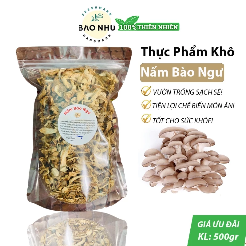 500gr Nấm Bào Ngư Sấy (Hàng nhà vườn tự làm chuẩn sạch)