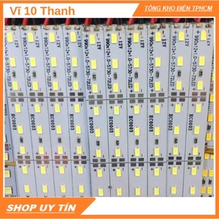 ( combo 10 thanh) Led thanh 12v- Trắng , Vàng -1 hàng 5730 Siêu Sáng