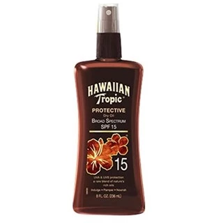 Dầu tắm nắng & bảo vệ da Hawaiian Tropic Sunscreen Protective Tanning Dry Oil Sunscreen Spray SPF 15 236ml (Mỹ)