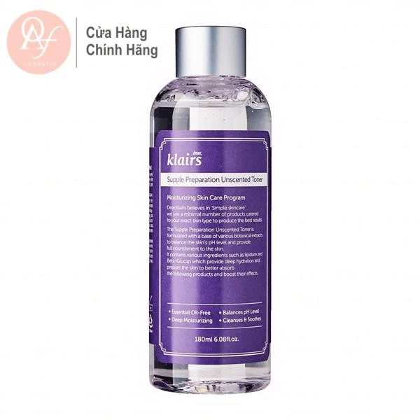 Nước hoa hồng Klairs Chống Viêm, Dưỡng Ẩm Klairs Supple Preparation Facial Toner