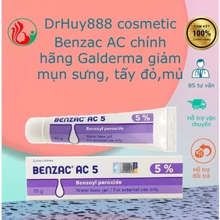 Gel chấm mụn benzac ac 5% chính hãng chứa (Benzoyl Peroxide) tube 15g