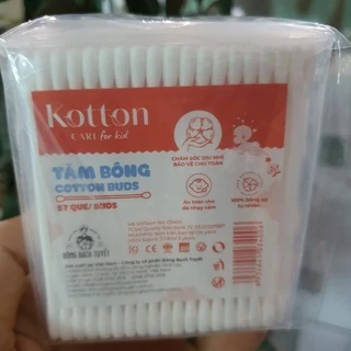 [Bông Bạch Tuyết] Tăm bông cotton Kotton cho trẻ (bịch 57 que) - Đông Anh Pharmart