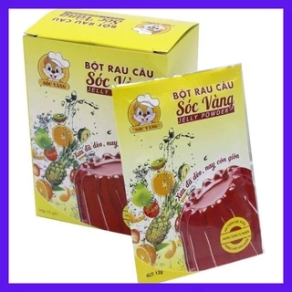 Bột rau câu dẻo, thạch rau câu giòn sóc vàng hộp 10 gói*12g