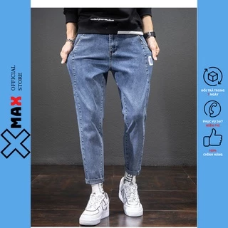 Quần jean baggy nam ống suông ống rộng vừa hotrend Hàn Quốc, Quần bò baggy nam dáng rộng MAXSTORE B014