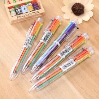 Bút Bi 6 Trong 1 Nhiều Màu