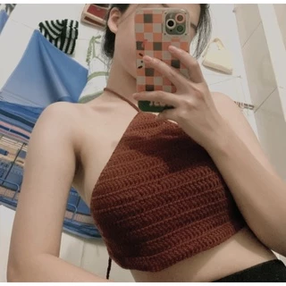 Áo yếm len cột dây (Crochet Croptop)