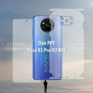 Tấm dán PocoPhone Poco X3 Pro/Poco X3 NFC dán PPF mặt trước, dán mặt sau, dán màn hình, dán mặt lưng Full viền chuẩn