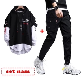 Bộ Quần Áo Thu Đông Nam Áo Hoodies Dài Tay Kết Hợp Quần Túi Hộp Trẻ Trung AO TOP 126 + JOGGER