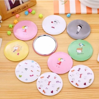 (Được Chọn Màu) Gương Mini Hàn Quốc Siêu Dễ Thương Đường Kính 7cm Xanh Da Trời, Hồng, Vàng, Trắng