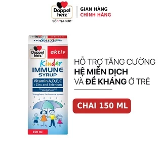 Siro tăng đề kháng cho bé Doppelherz Kinder Immune Syrup hỗ trợ phòng ngừa ốm vặt cho bé (Chai 150ml)