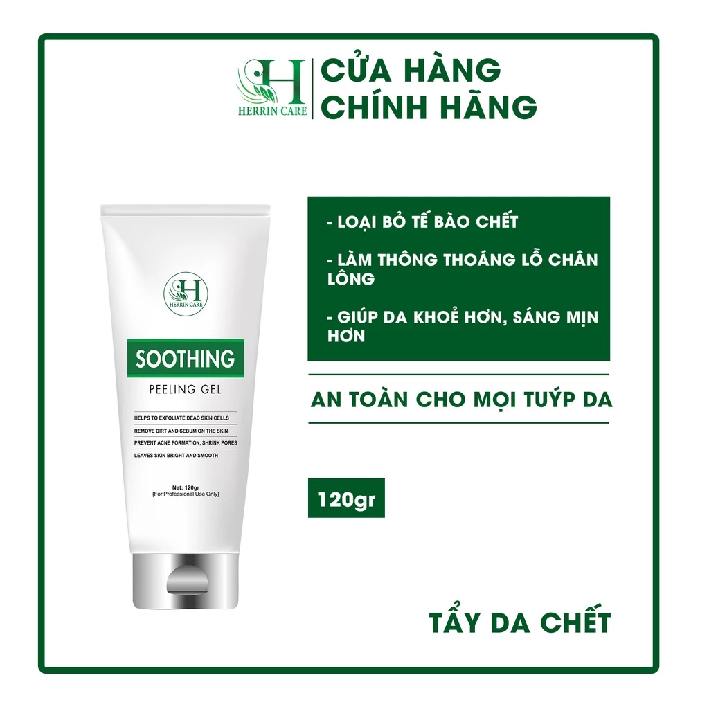 Tẩy da chết vật lý Herrin SOOTHING PEELING GEL 120g