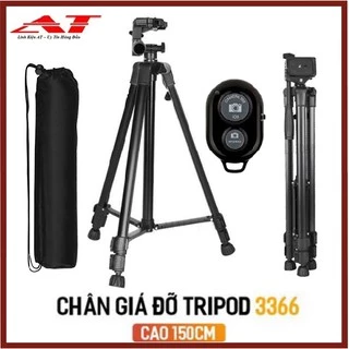 Chân giá đỡ điện thoại, máy ảnh Tripod 3366 cao 150cm có tay cầm cực chắc chắn - Giao màu ngẫu nhiên