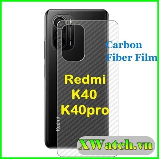 Miếng dán Carbon mặt lưng Xiaomi Note 11 pro Redmi 10 Mi 11T Mi 11 lite K40 pro Poco F3 Redmi K40 Gaming chống vân tay