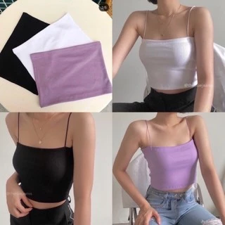 Áo hai dây nữ croptop dáng ôm kiểu ống 2 dây bún cao cấp