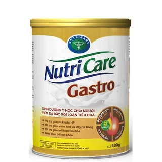 Sữa bột Nutricare Gastro dinh dưỡng y học cho người viêm dạ dày, rối loạn tiêu hoá (400g)