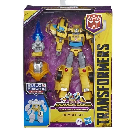 Transformers Toys Cyberverse Deluxe Class Bumblebee Action Figure, Sting Shot Attack Move, Build-A-Figure Piece